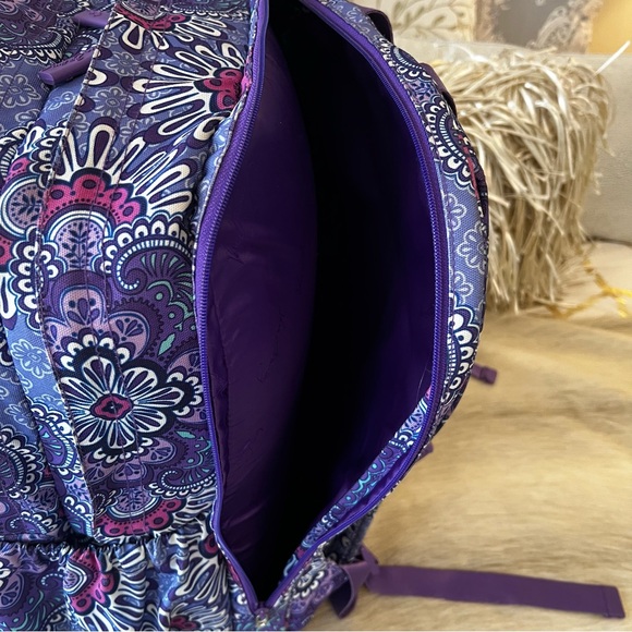 VERA BRADLEY Lilac Tapestry Lighten Up Essentials L Backpack Purple 2016 Pink - Picture 12 of 17